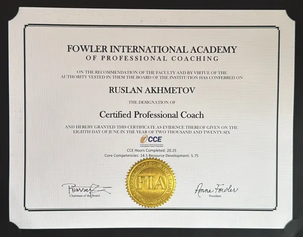 Certified Professional Coach — Fowler International Academy of Professional Coaching